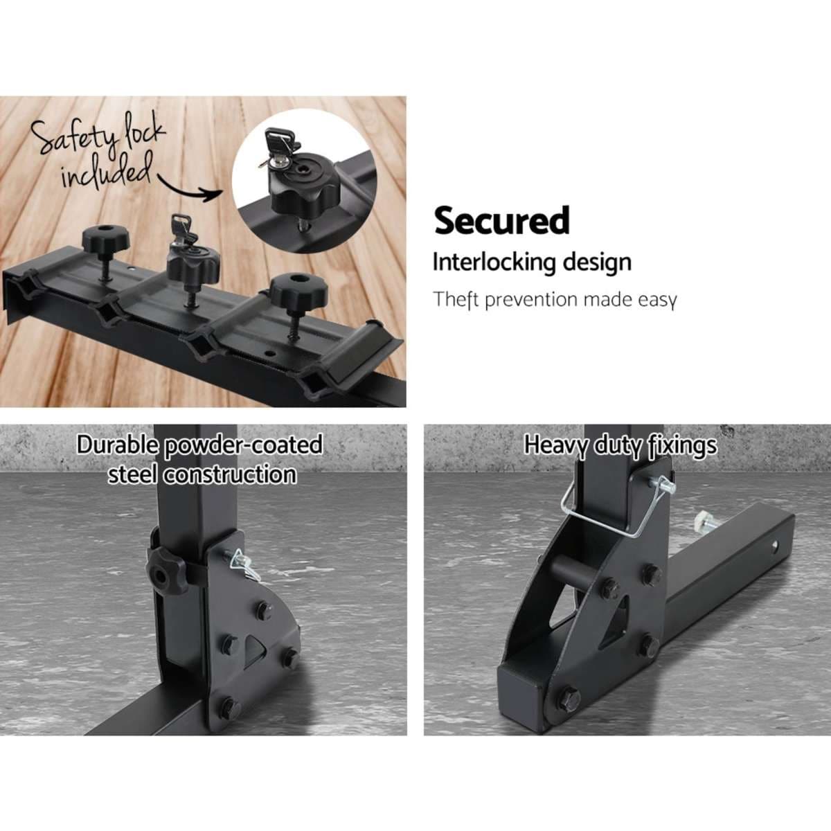 Giantz Bike Rack Rear Car Carrier Hitch Mount 2" Foldable w/ Lock 4