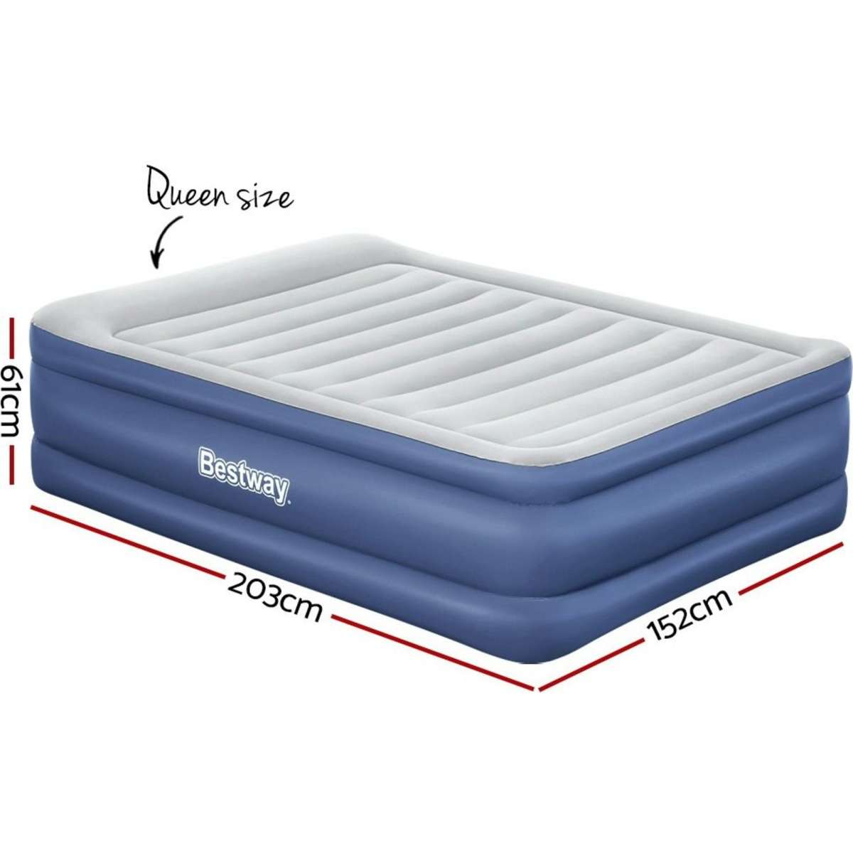 Bestway Air Mattress Queen Inflatable Bed 61cm Airbed Blue Woolworths