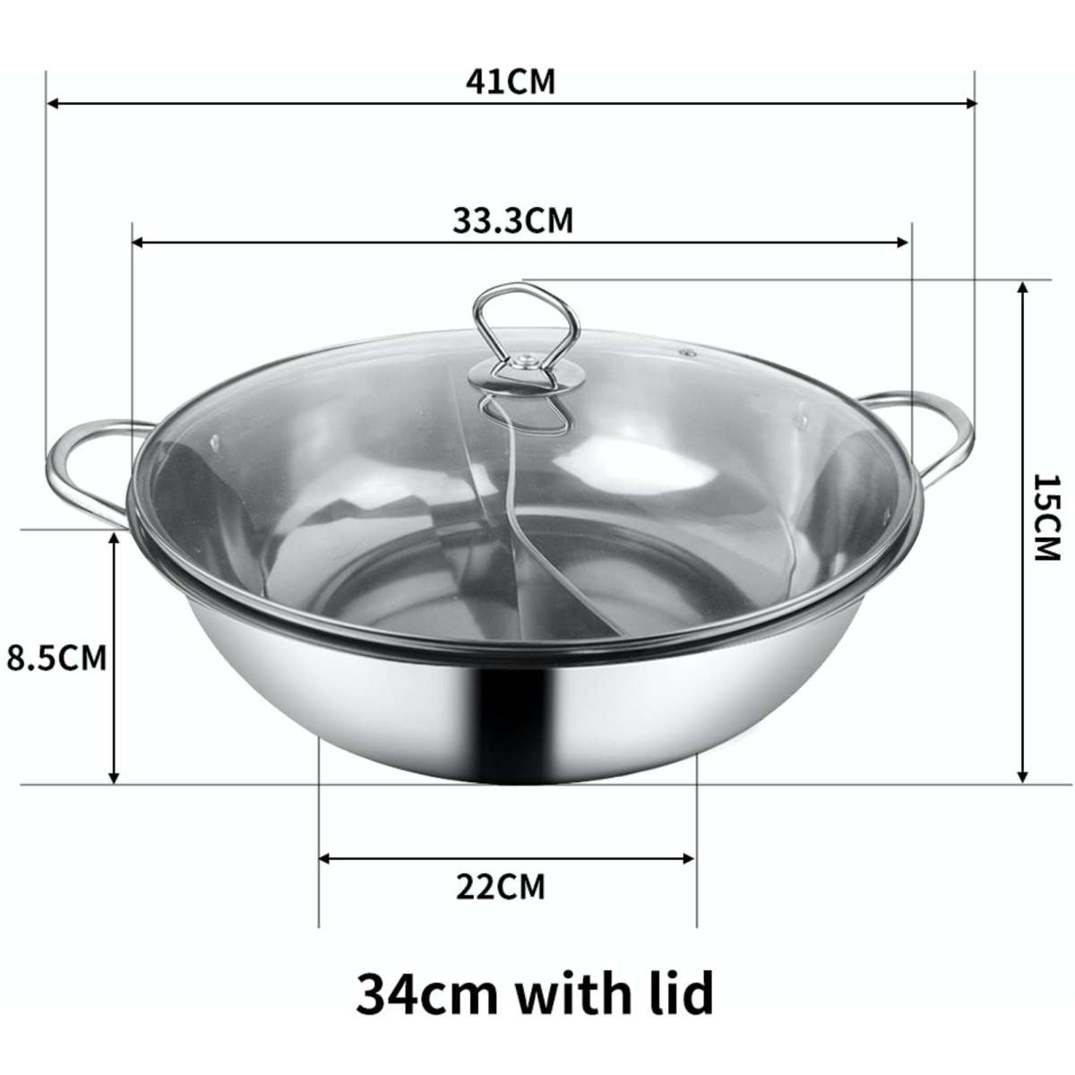 Toque Stainless Steel Twin Mandarin Hot Pot Induction Hotpot Cooker ...