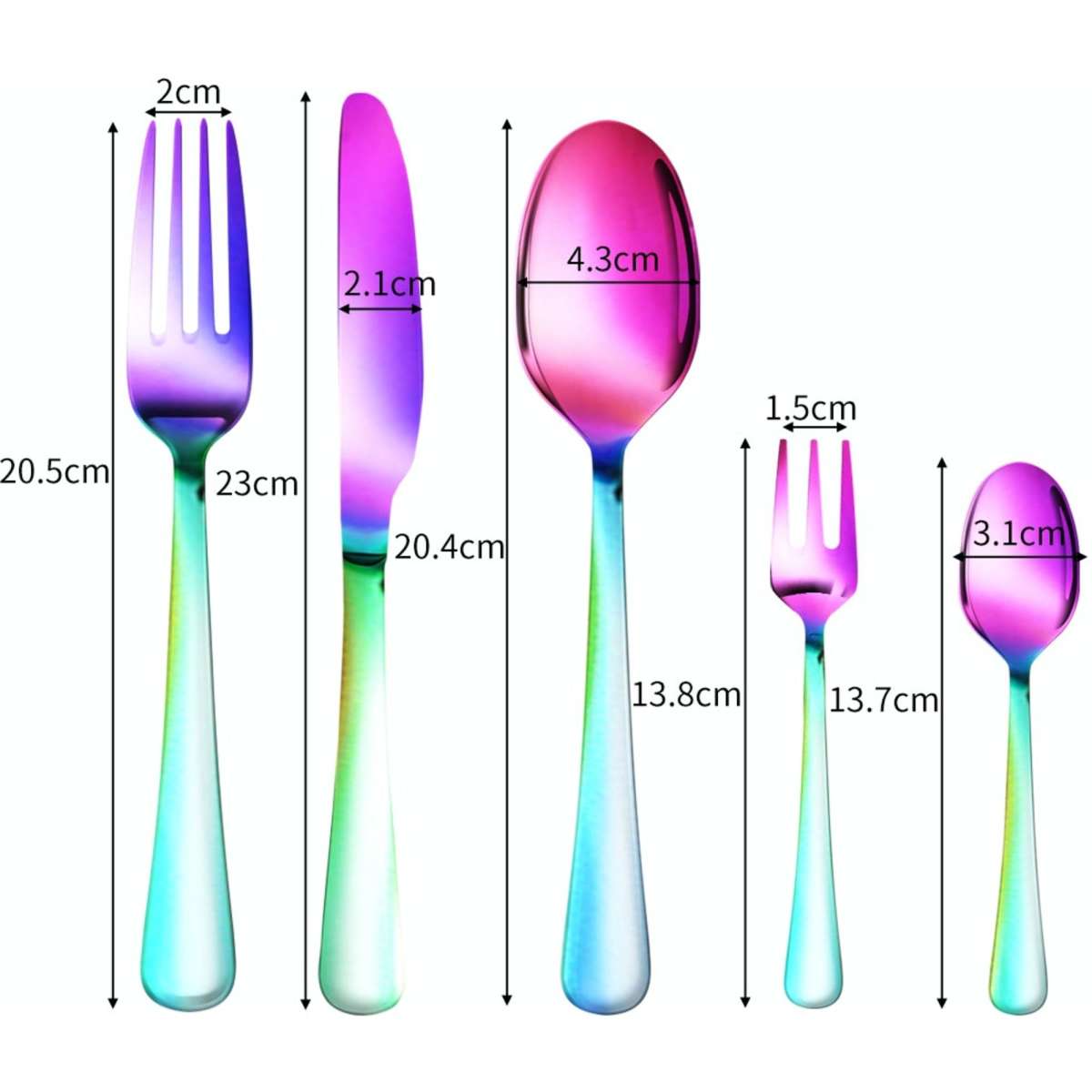 Toque 30pcs Stainless Steel Cutlery Set Glossy Knife Fork Spoon