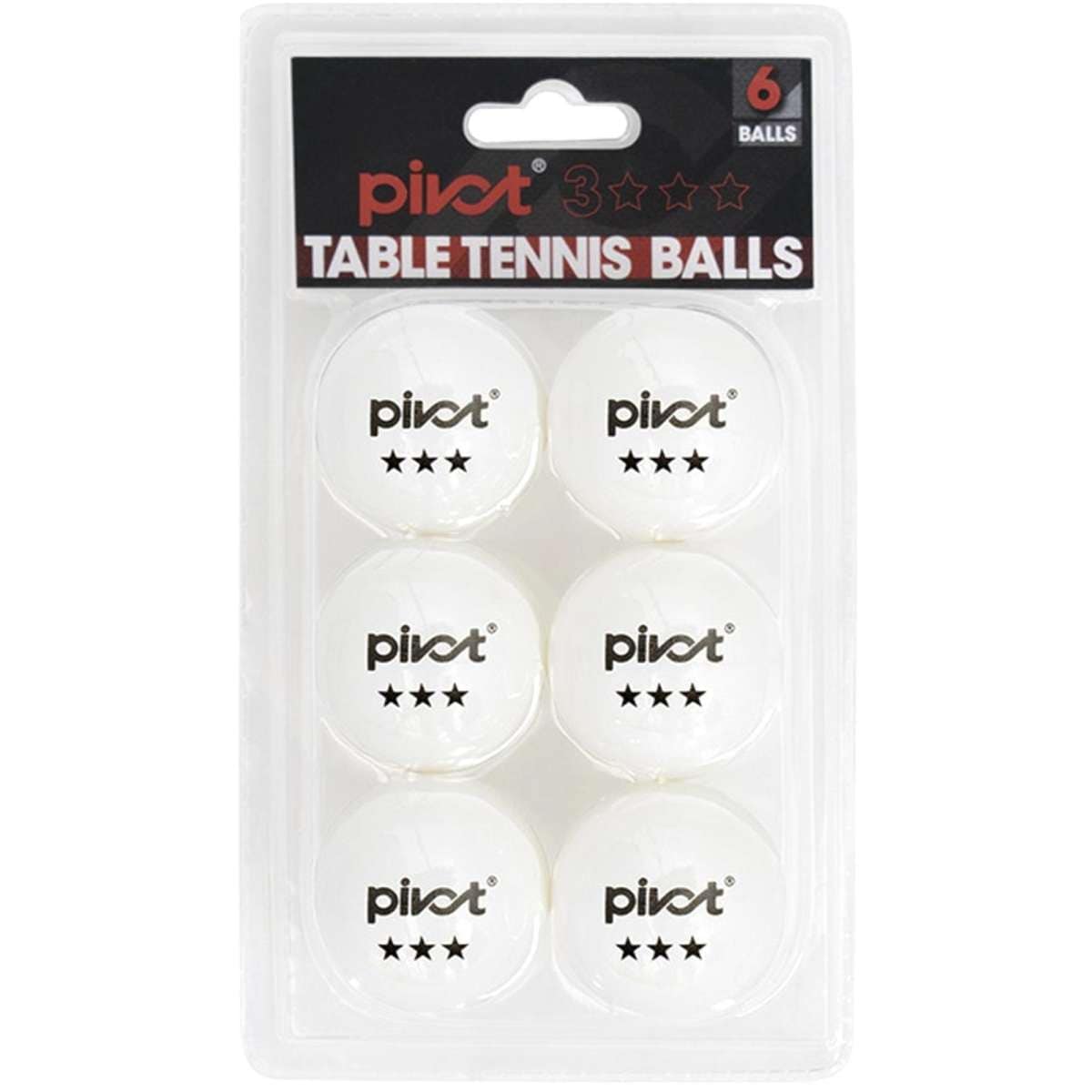 Pivot Table Tennis Balls White 6pc 3 Star Woolworths