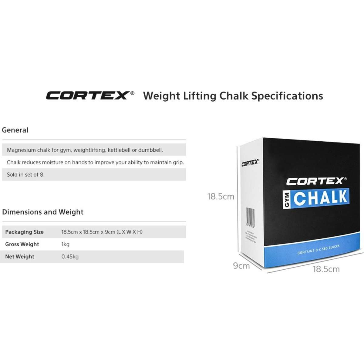 CORTEX Weight Lifting Chalk 60g Woolworths