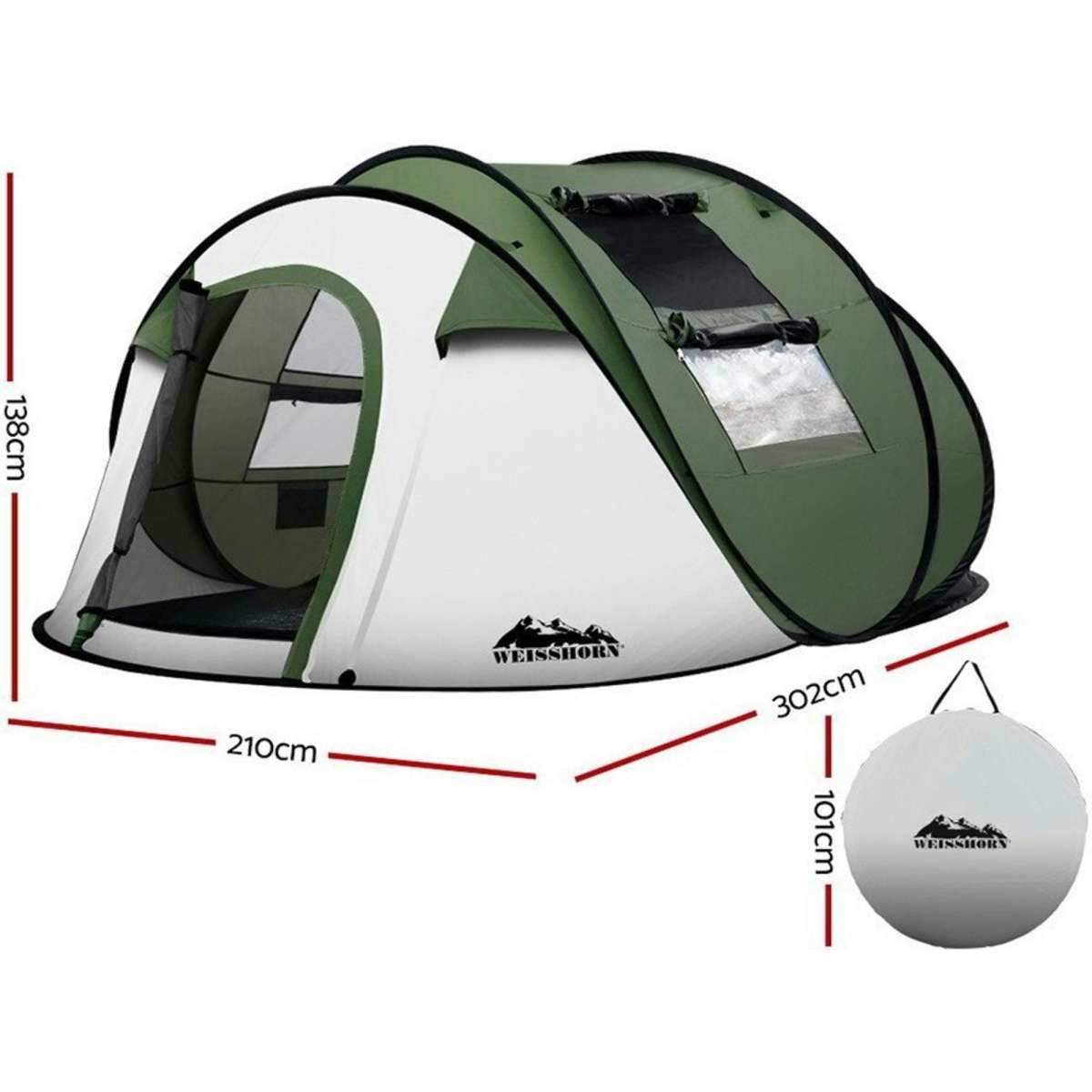 Weisshorn Instant Up Camping Tent 45 Person Pop up Tents Family Hiking