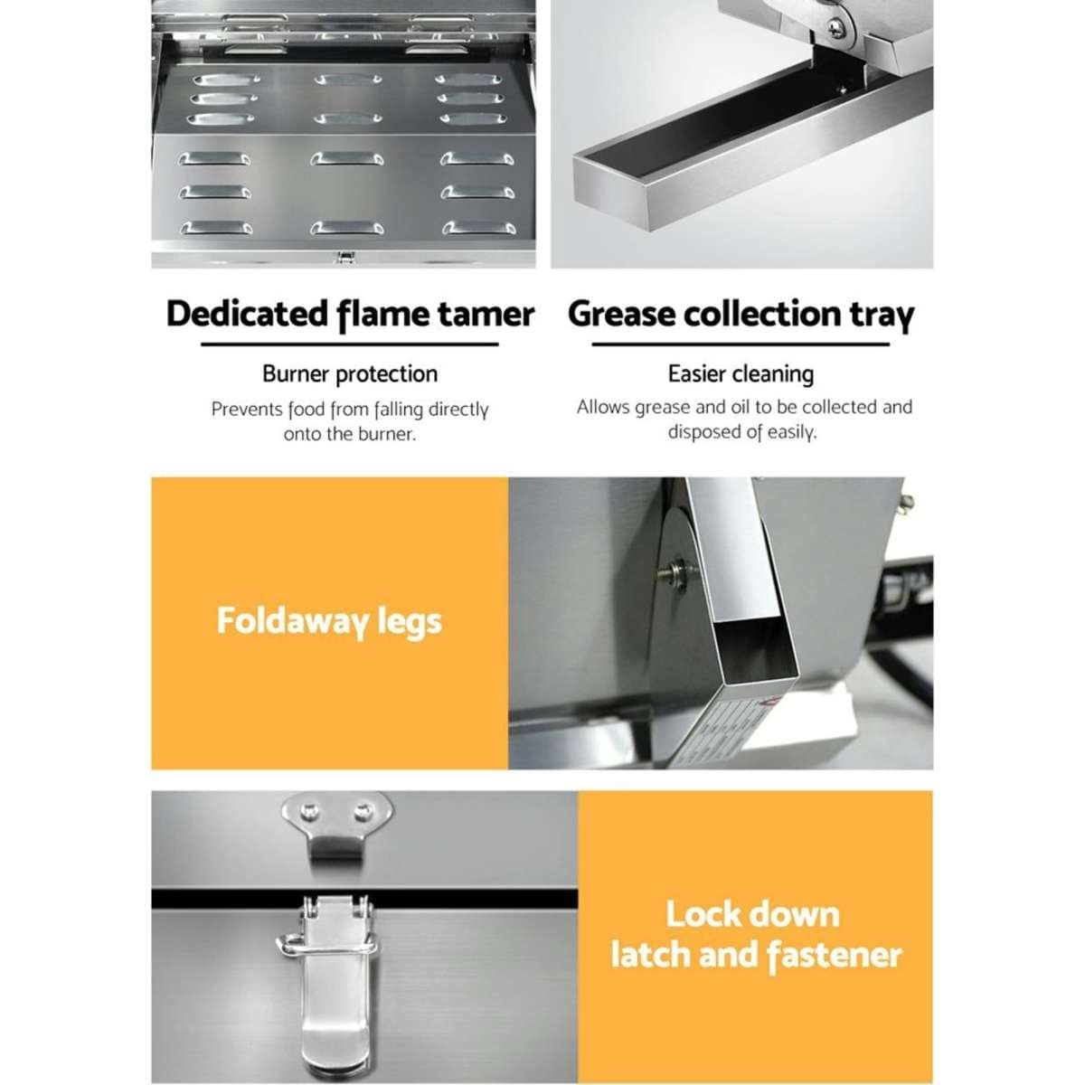 Grillz Portable Gas BBQ Grill 2 Burners with Double Sided Plate