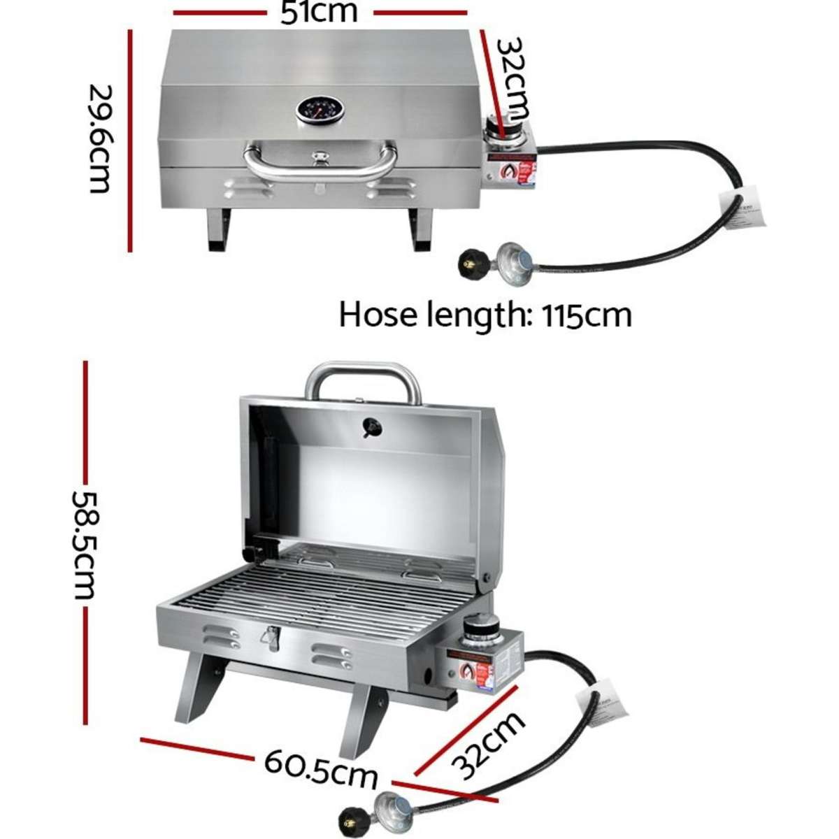 Grillz Portable Gas BBQ Grill Woolworths