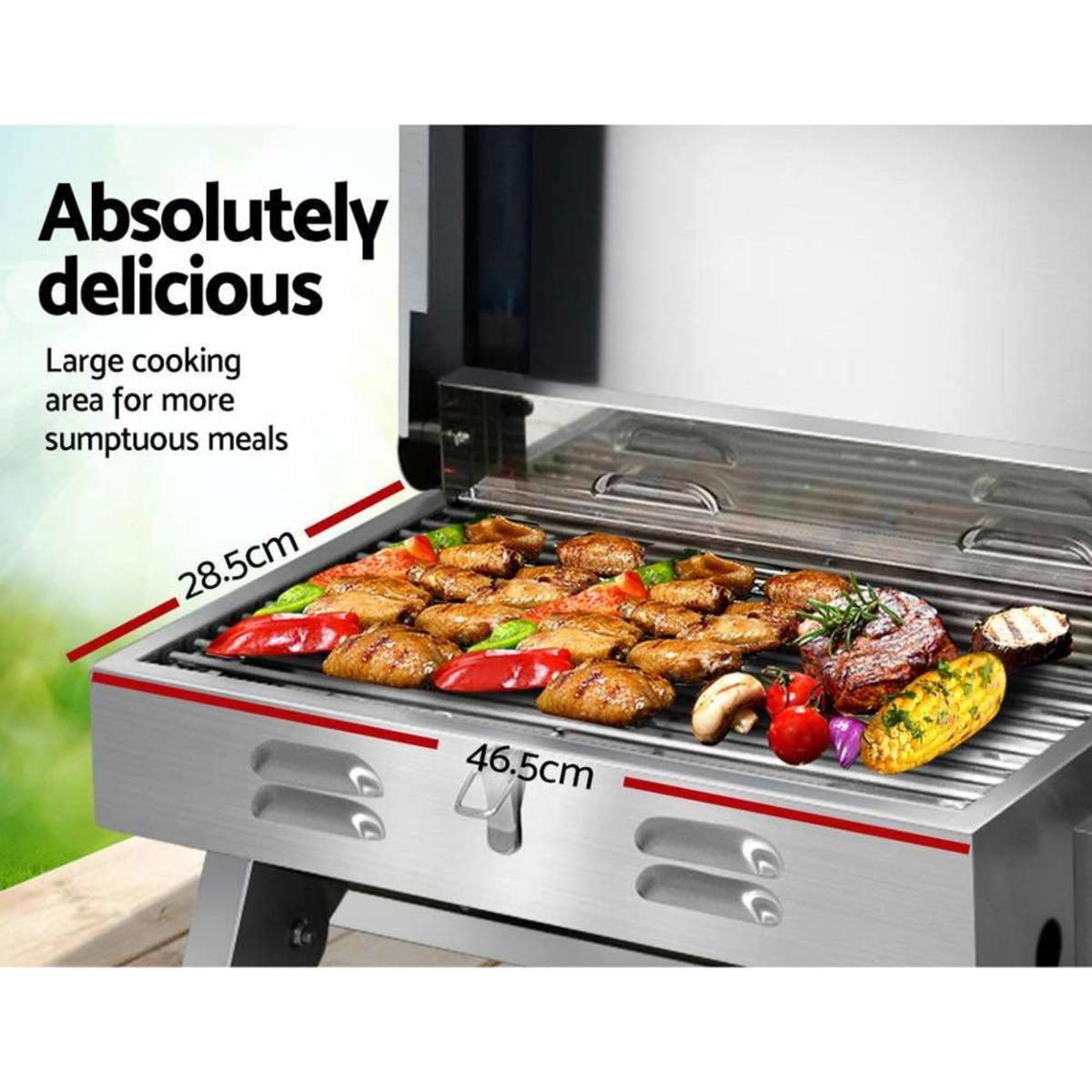 Grillz Portable Gas BBQ Grill Stove Oven Stainless Steel Outdoor
