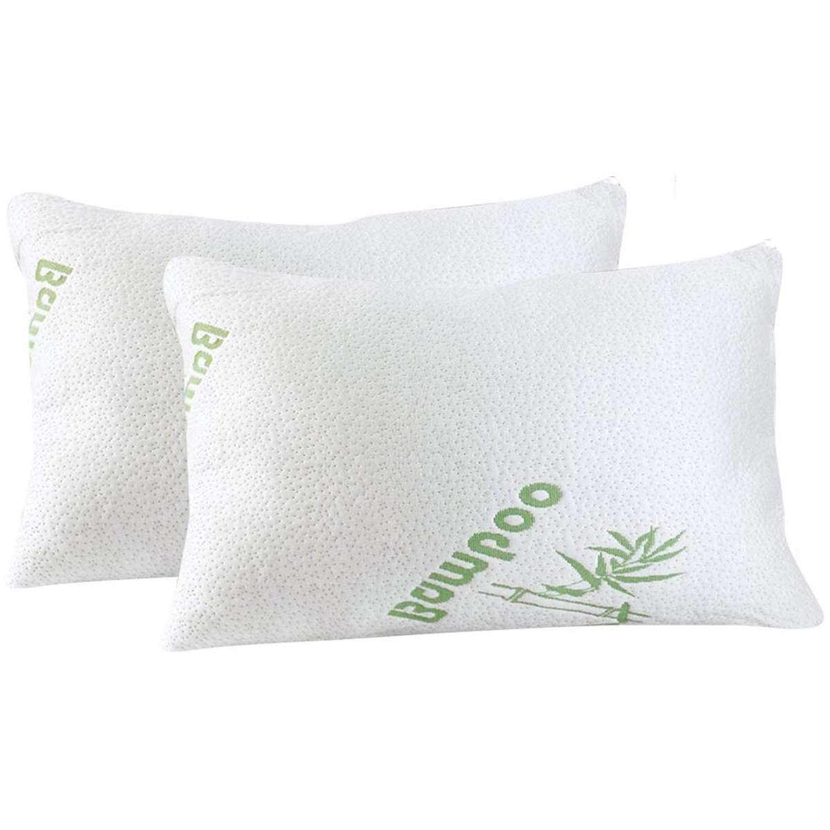DreamZ 2pcs Memory Foam Pillow Bamboo Pillows Cushion Sleeping