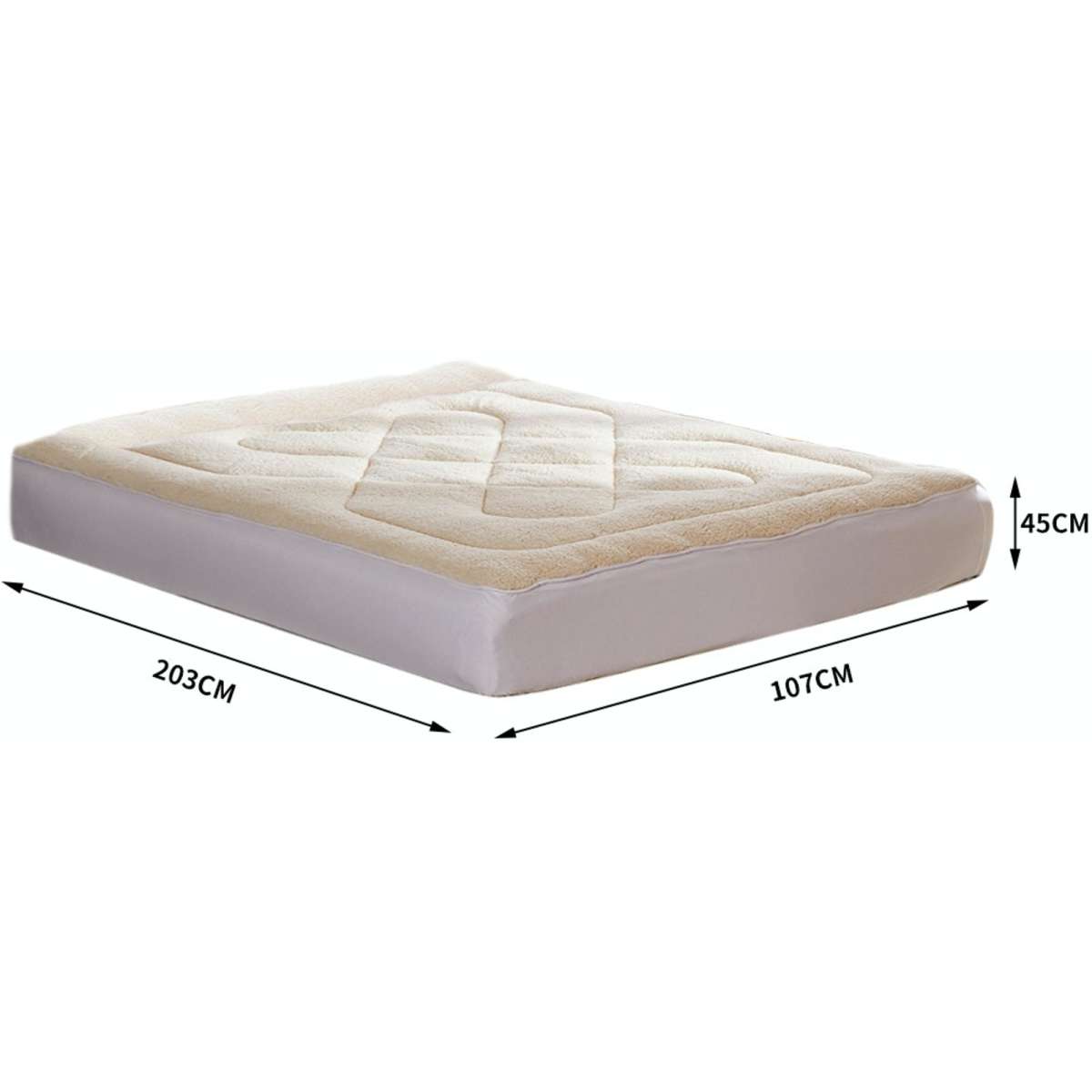 DreamZ Mattress Topper 100 Wool Underlay Reversible Mat Protector King