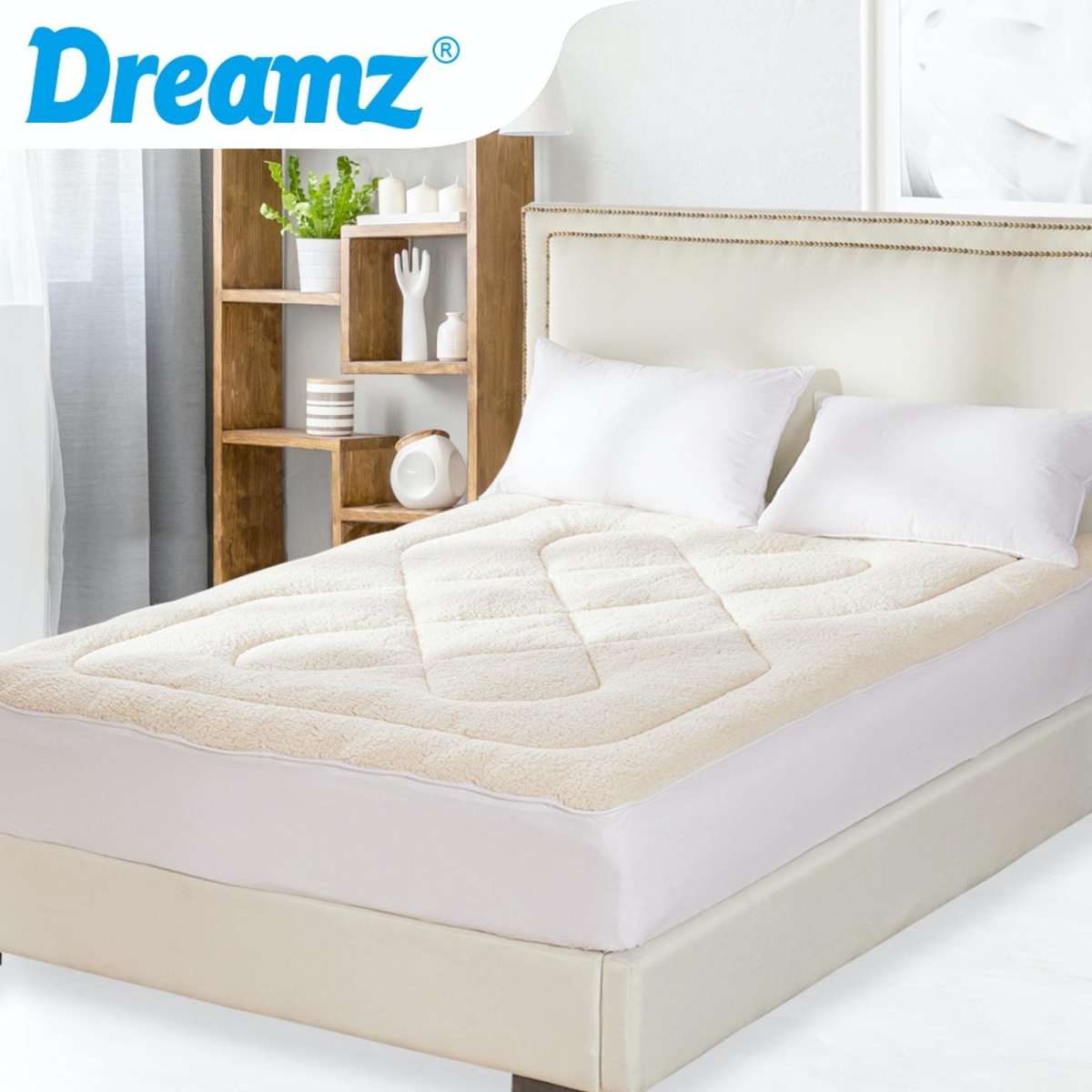 DreamZ Mattress Topper 100 Wool Underlay Reversible Mat Protector King