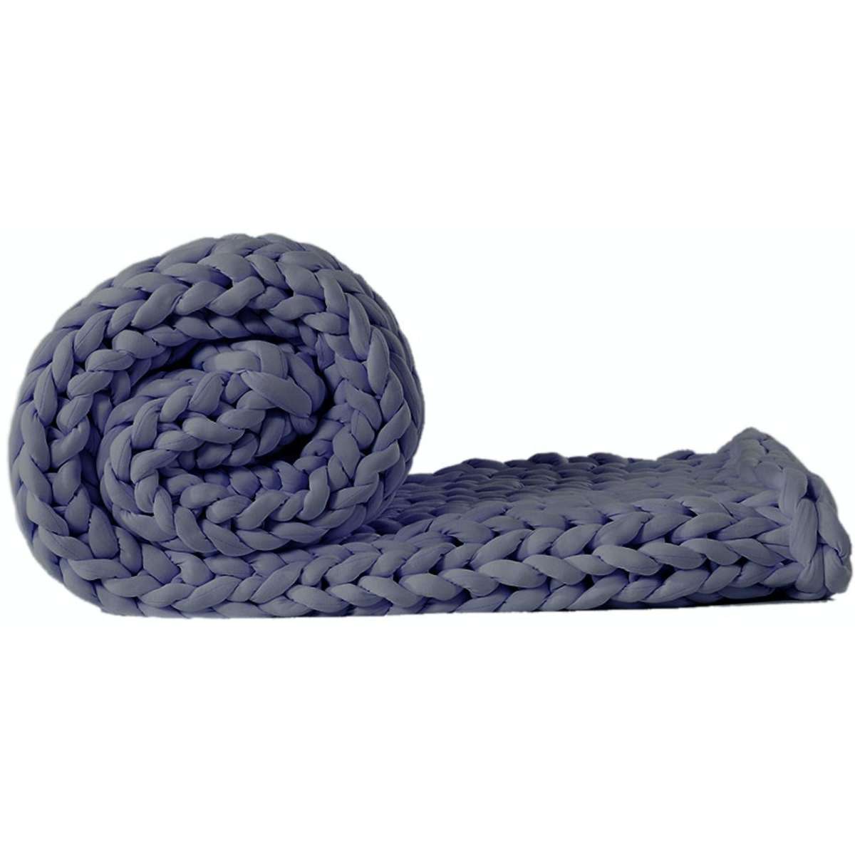 DreamZ Knitted Weighted Blanket Chunky Bulky Knit Throw Warm Winter Blanket 202x151cm 9KG Dark