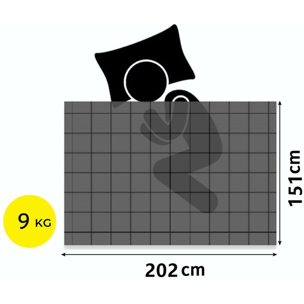 DreamZ Knitted Weighted Blanket Chunky Bulky Knit Throw Warm Winter Blanket 202x151cm 9KG Dark