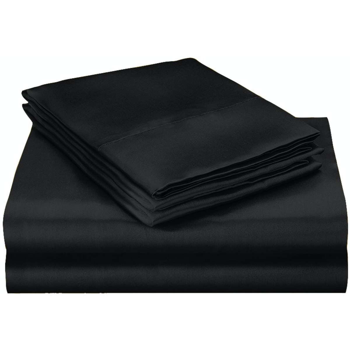 DreamZ Silky Satin Quilt Cover Set - Single Size, Black, Bedspread and Pillowcases | Woolworths