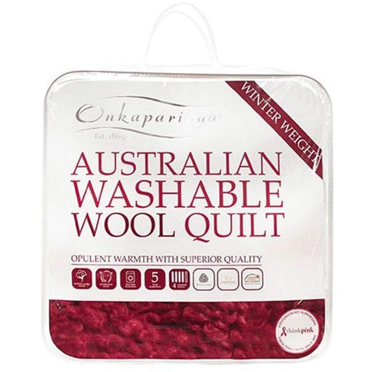 Onkaparinga Australian Washable Wool Quilt Winter Weight Single Bed