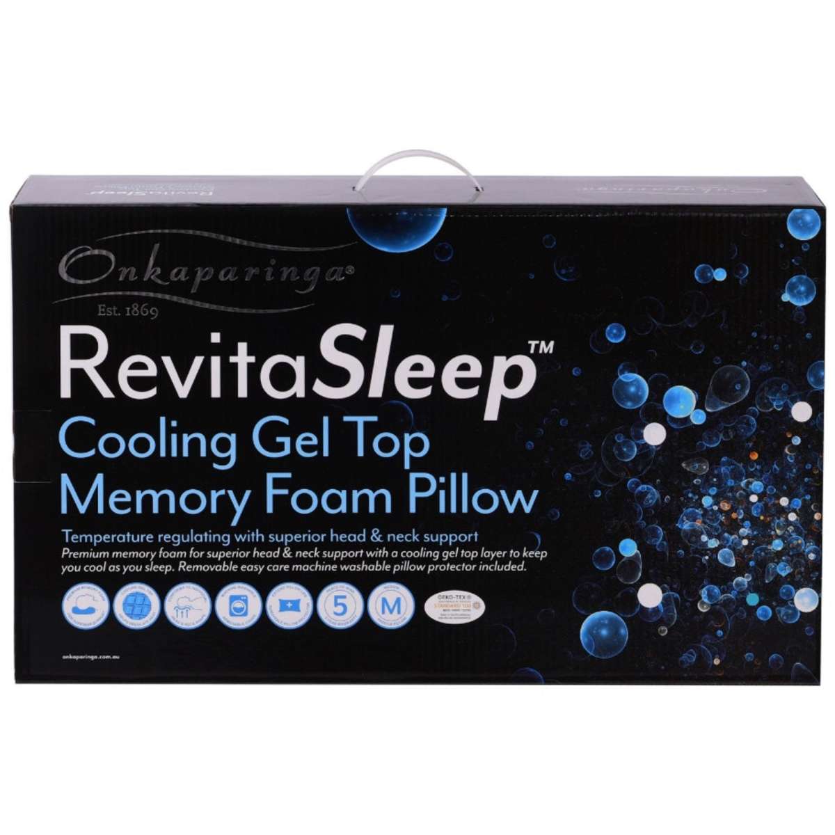 Onkaparinga Revitasleep Cooling Gel Top Memory Foam Pillow One Size
