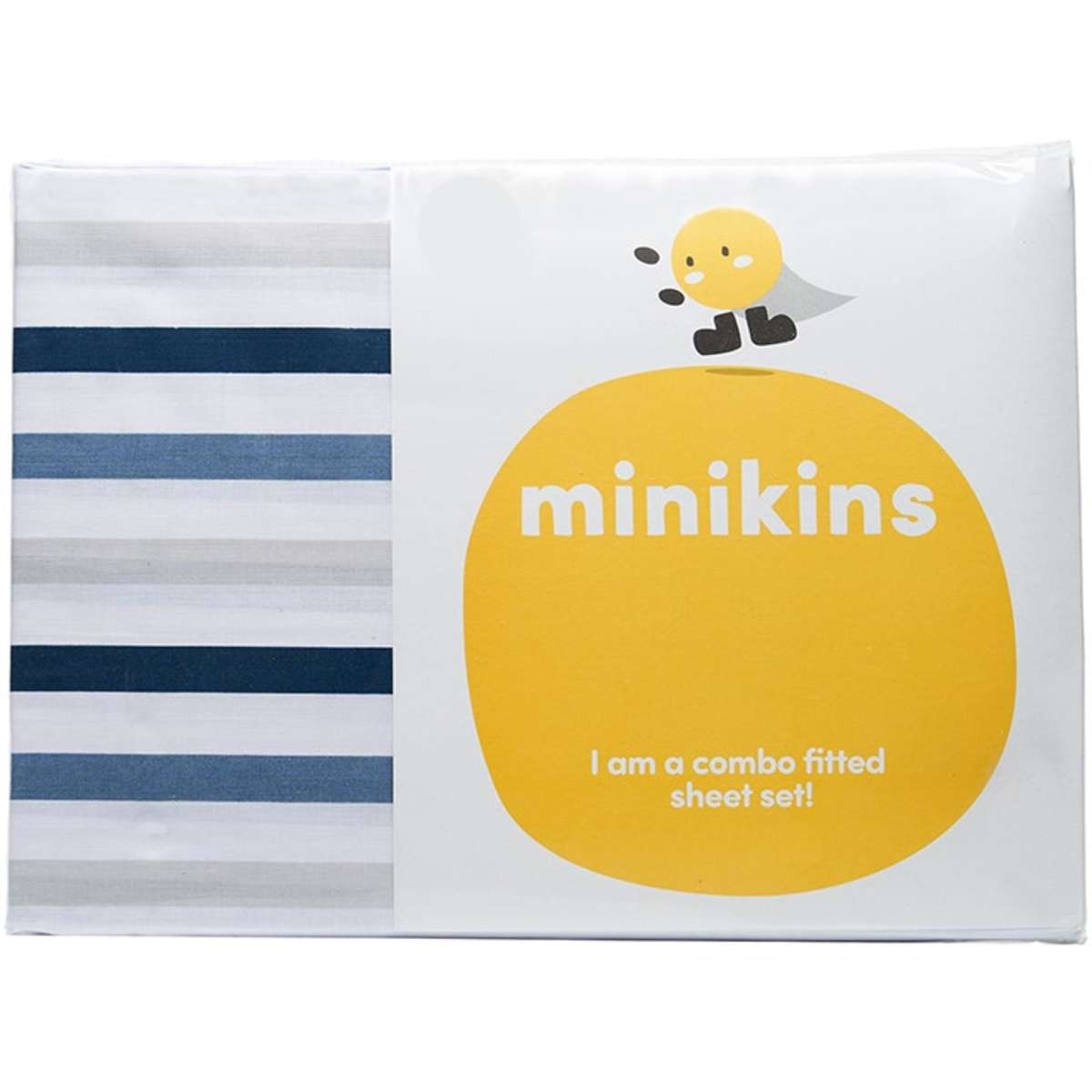 Minikins Junior King Single Bed Fitted Sheet Set Cotton Rich Blue