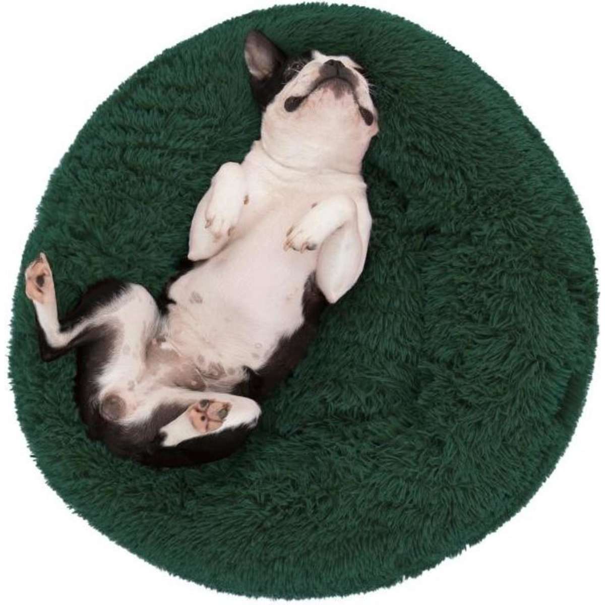 Charlie's Shaggy Faux Fur Round Calming Dog Bed Eden Green Small 58 ...