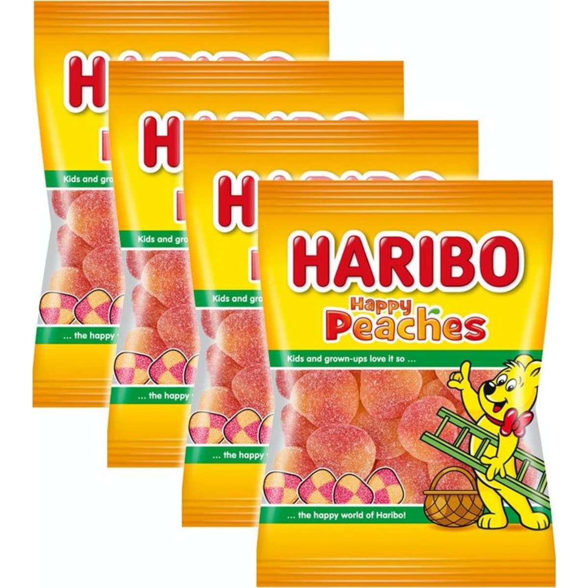 Haribo Happy Peaches Gummies Bag 150g 4PK Woolworths