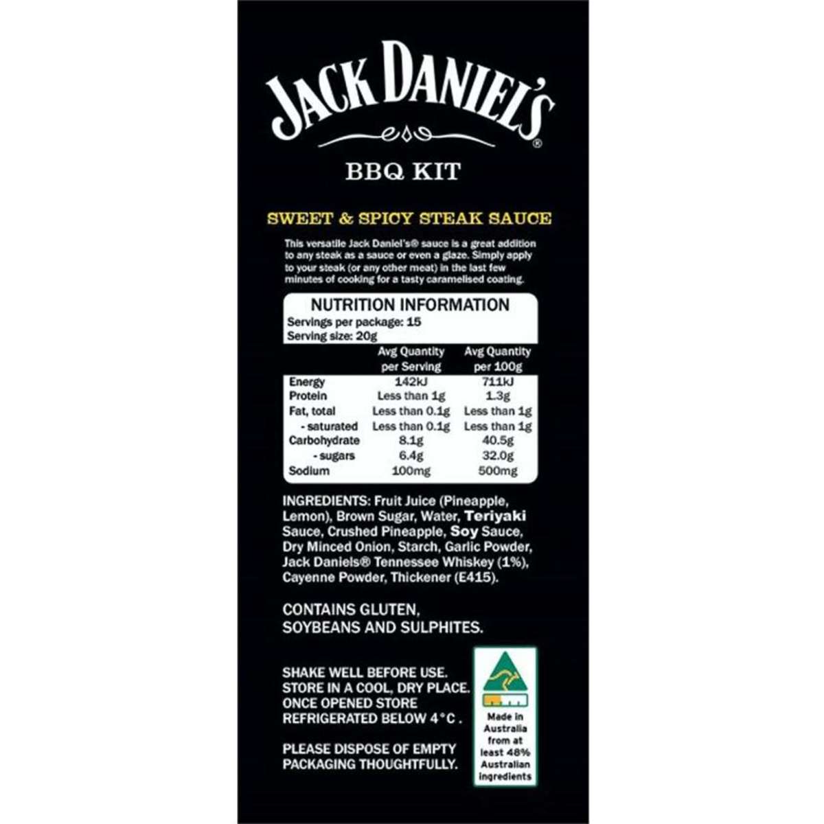 Jack Daniels BBQ Kit Tongs & Steak Sauce Bottle Woolworths