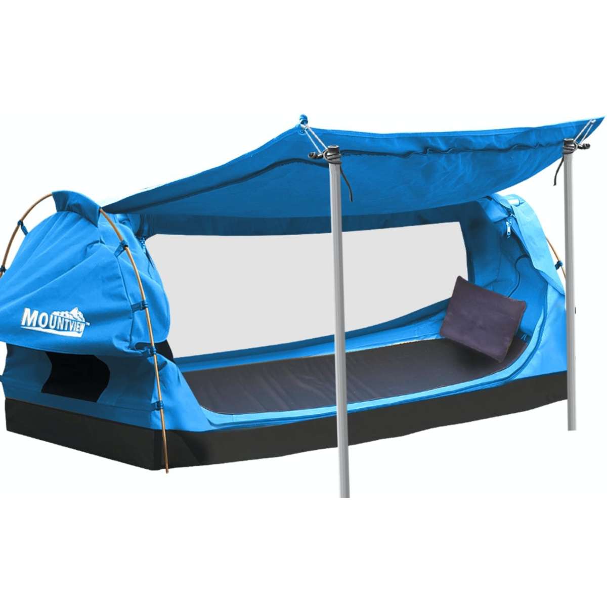 Mountview Double Swag Camping Swag Free Standing Navy, AllSeason Canvas Dome Tent Woolworths