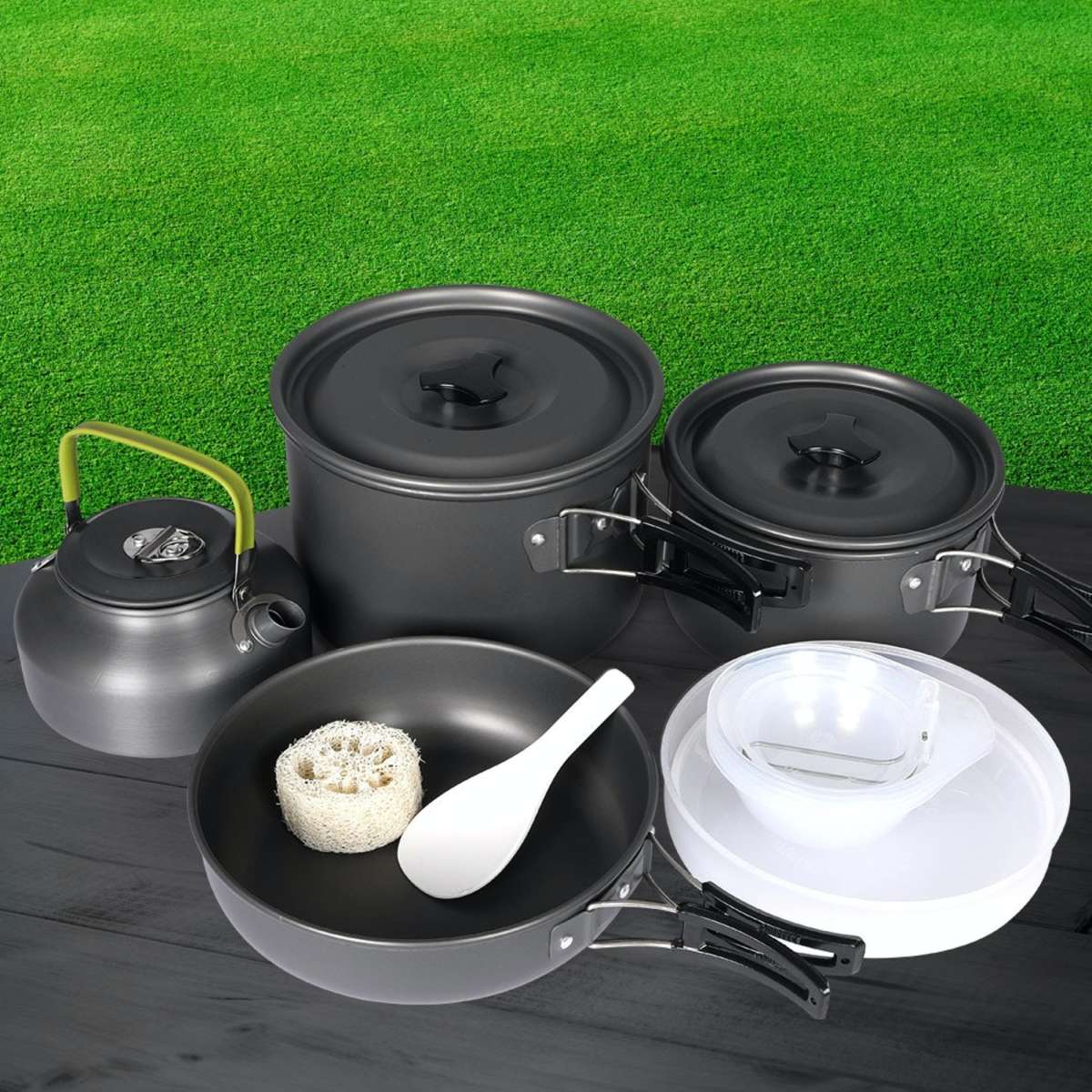 Toque 16Pcs Camping Cookware Set Outdoor Hiking Cooking Pot Pan
