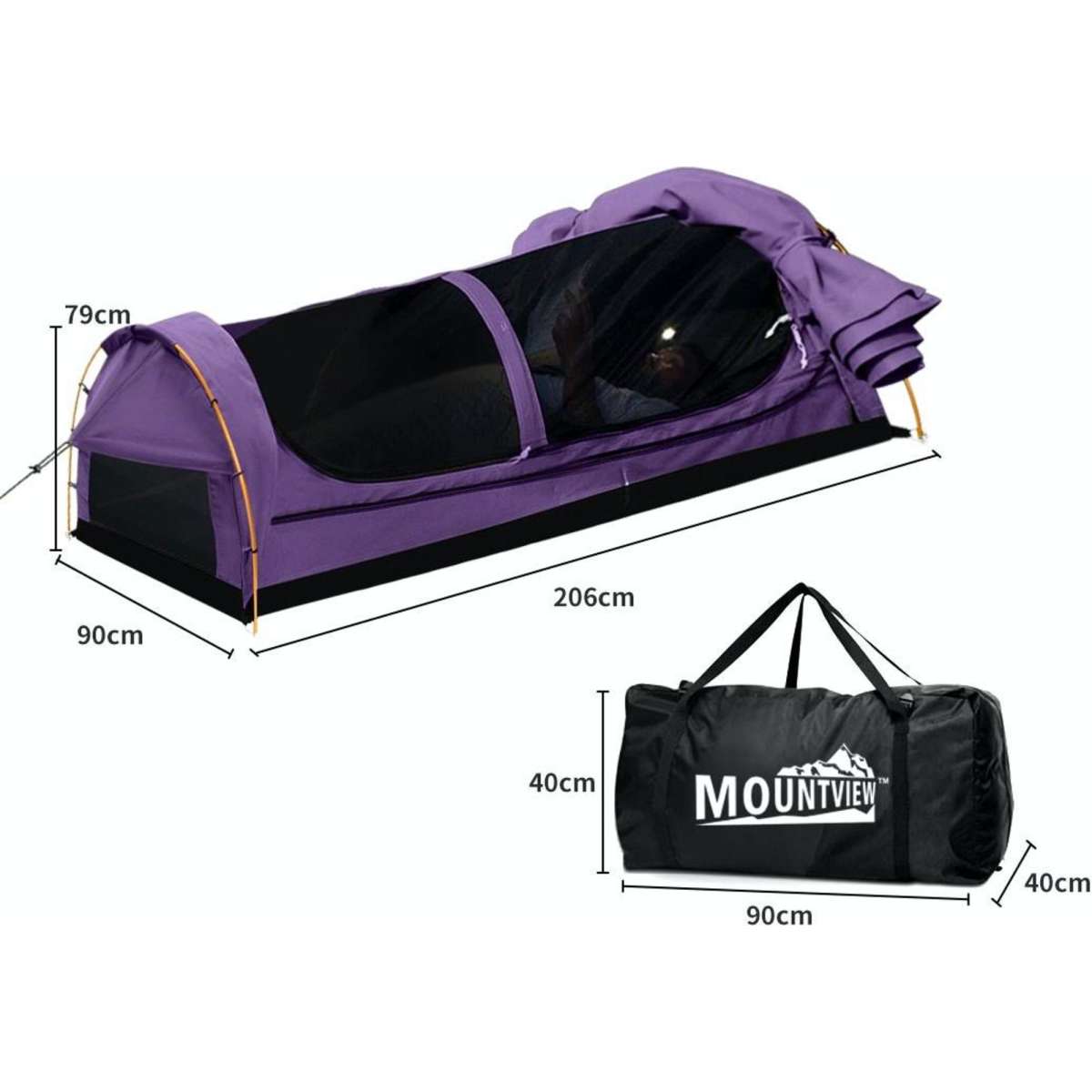 Mountview Swag Camping Swags Canvas Dome Tent Hiking Sleeping Mattress ...