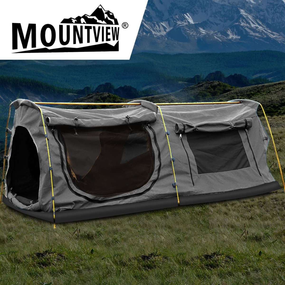 Mountview Swag Camping Swags Canvas Dome Fly Tent Hiking Mattress