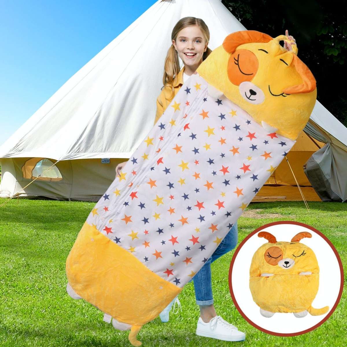Mountview Sleeping Bag Child Pillow Kids Bags Happy Napper Gift Toy Dog