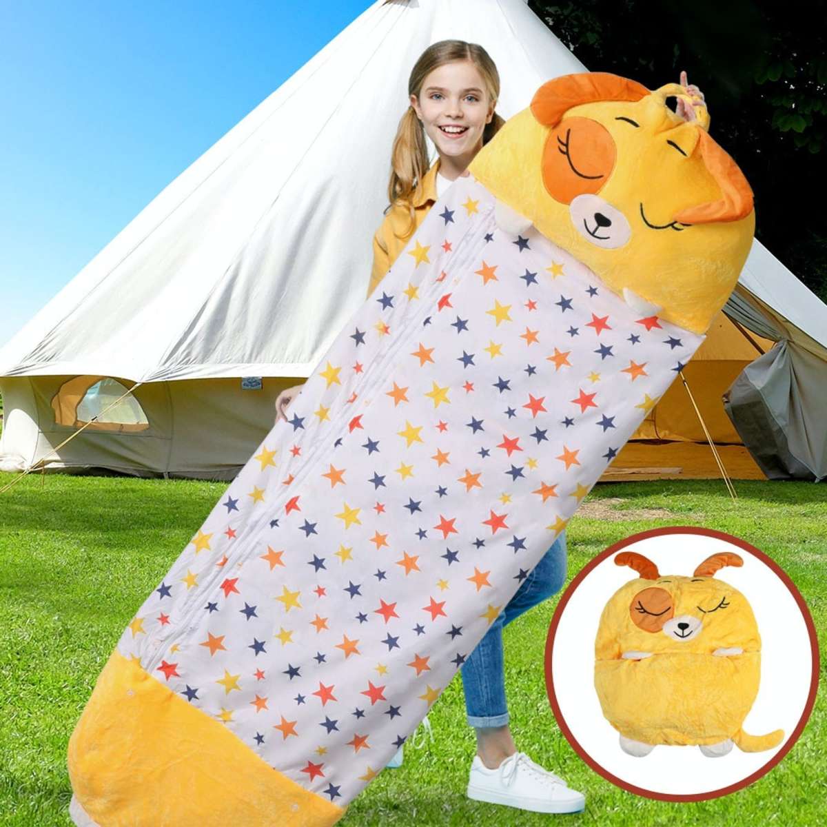 Mountview Sleeping Bag Child Pillow Kids Bags Happy Napper Gift Toy Dog