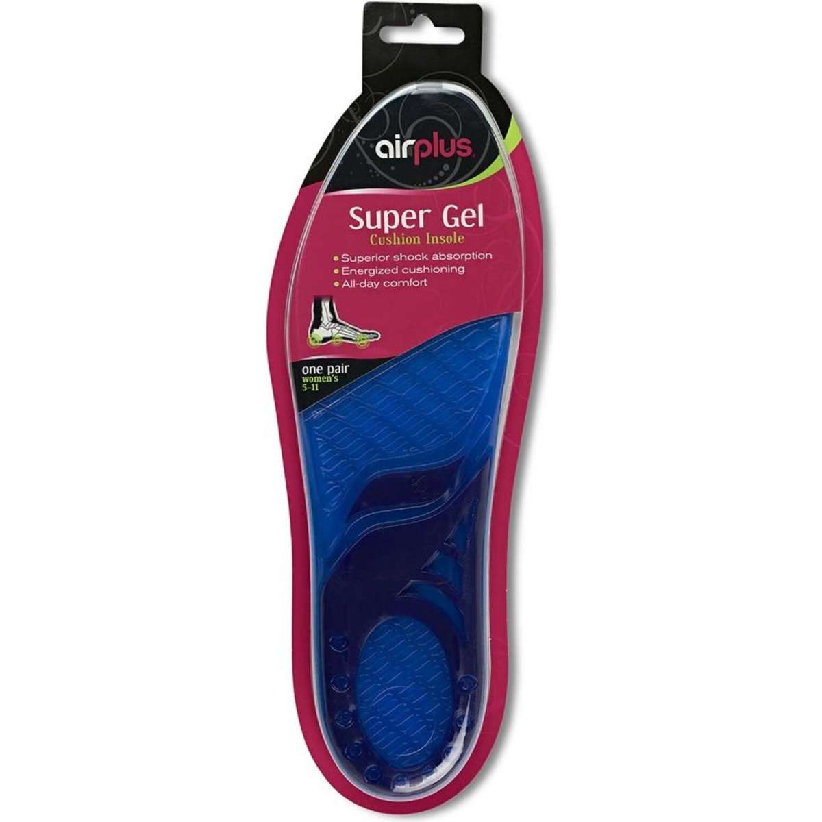 Airplus Super Gel Cushion Insole Heel/Arch Support Insert US Women 511