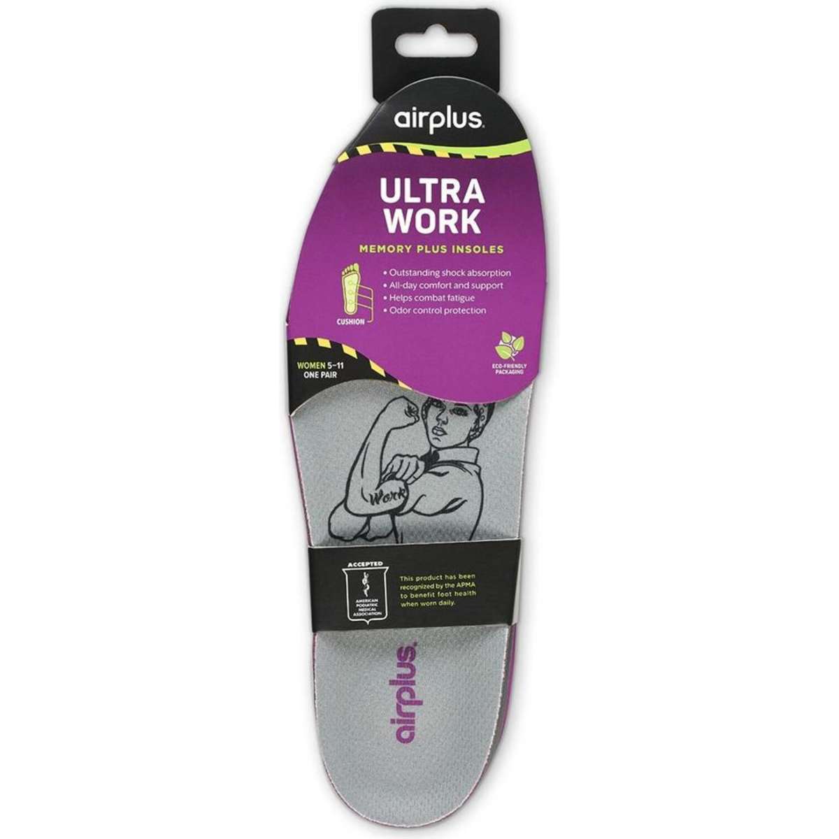 Airplus Ultra Work Memory Insole AntiFatigue Shoes Inserts US Women 5