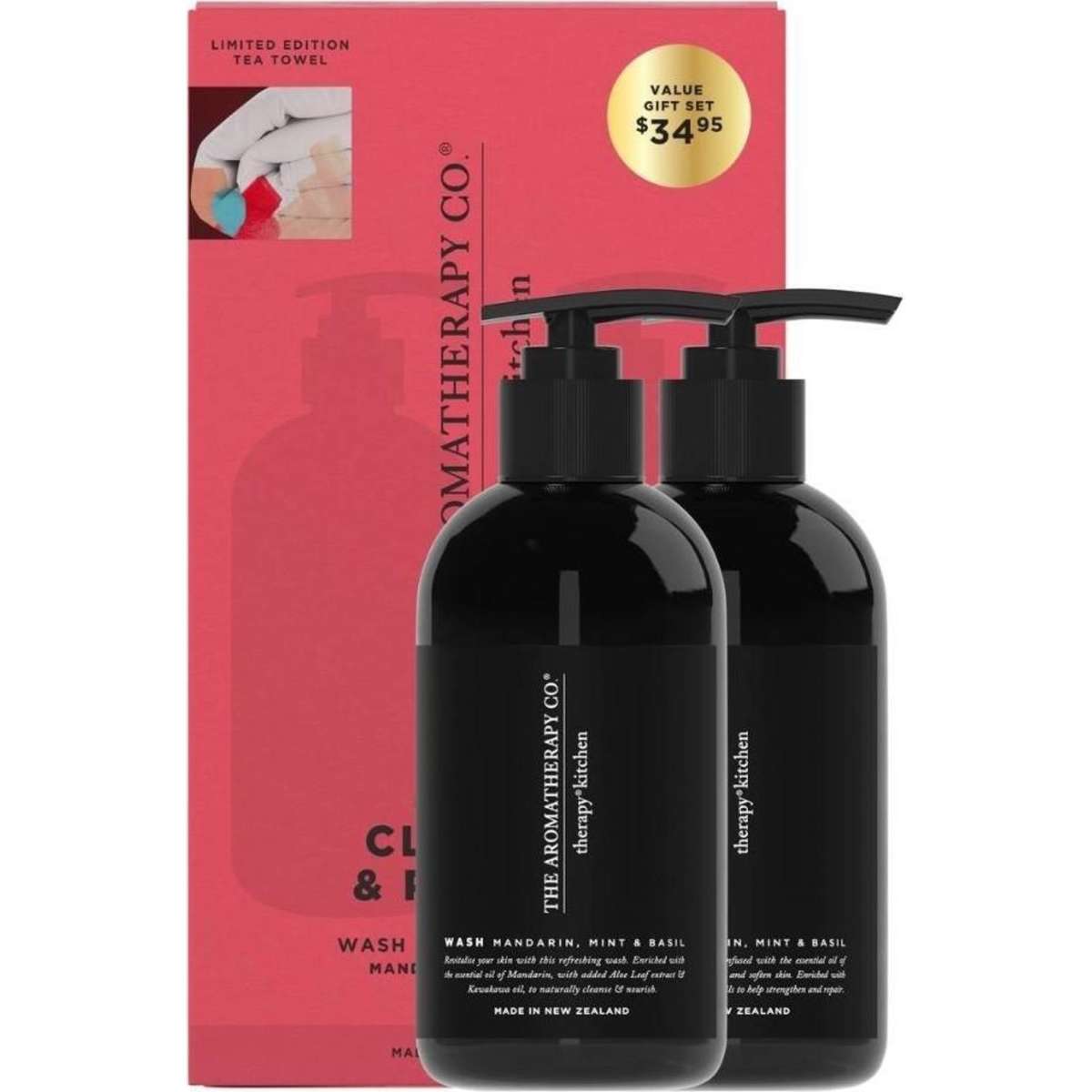 The Aromatherapy Co. Therapy Kitchen Cleanse & Pamper Wash & Lotion Mandarin Mint & Basil Gift