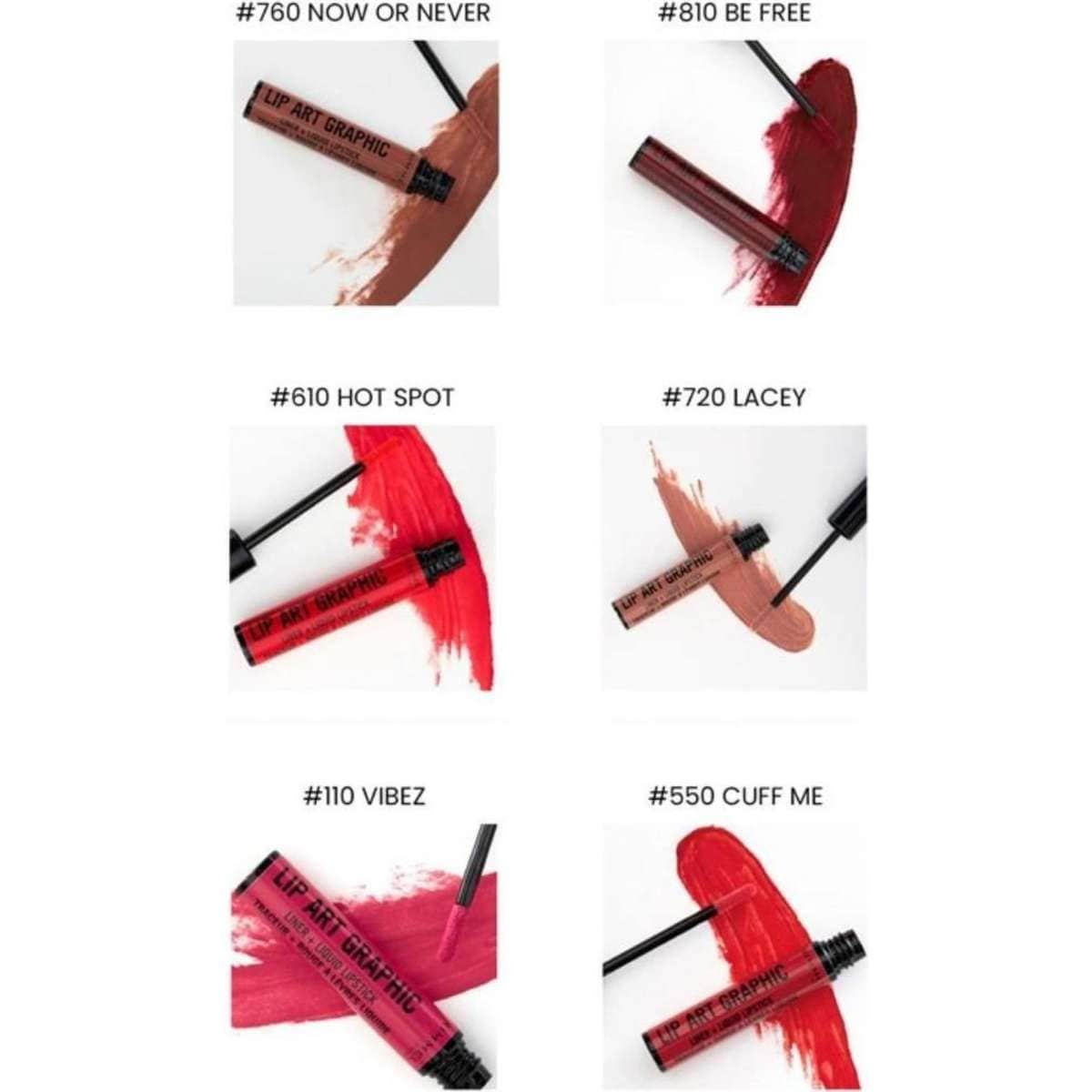 Rimmel Lip Art Graphic 2 in 1 Liner and Liquid Lipstick 1.8mL Set x 6