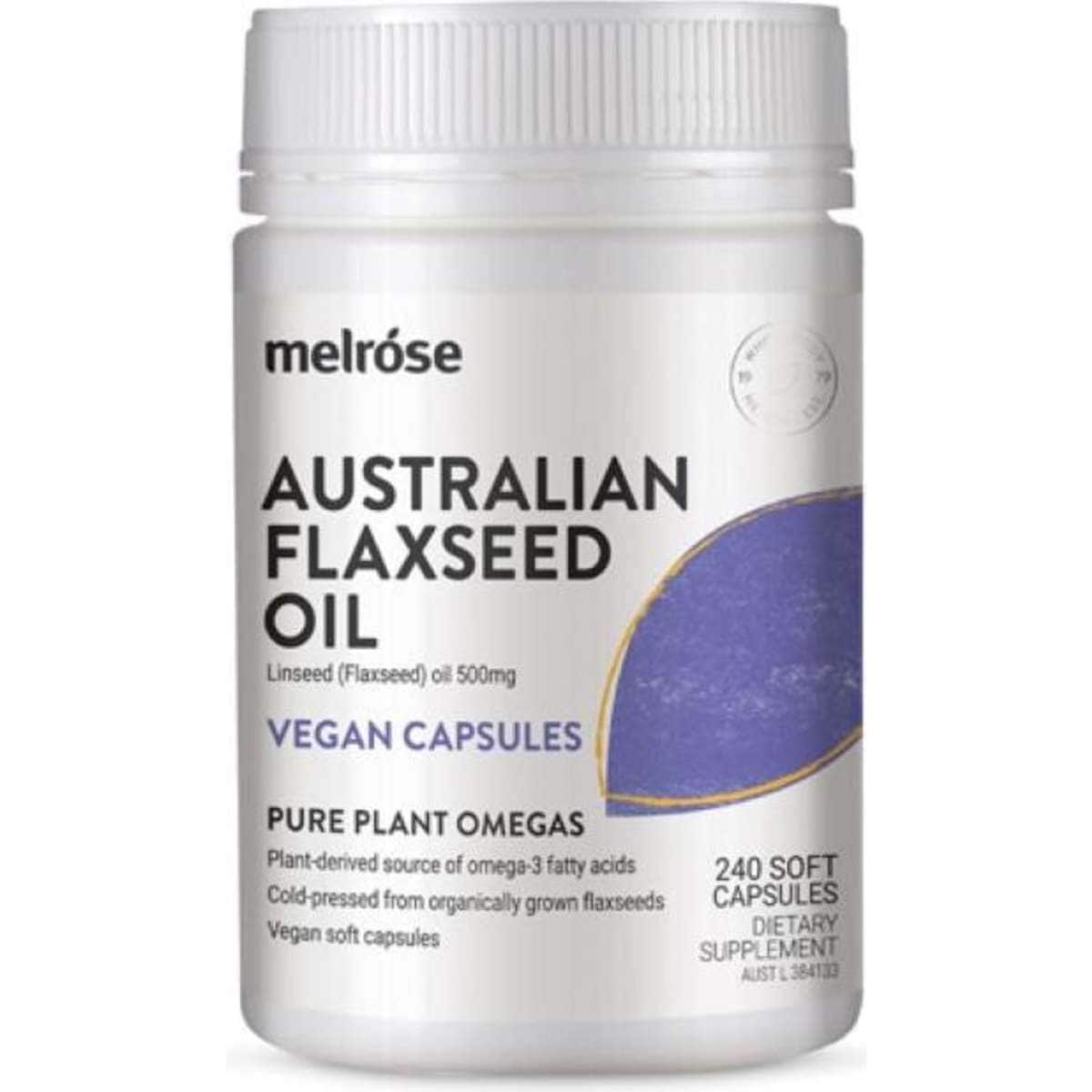 Melrose Organic Flaxseed Oil 500mg Vegan 240capsules Woolworths