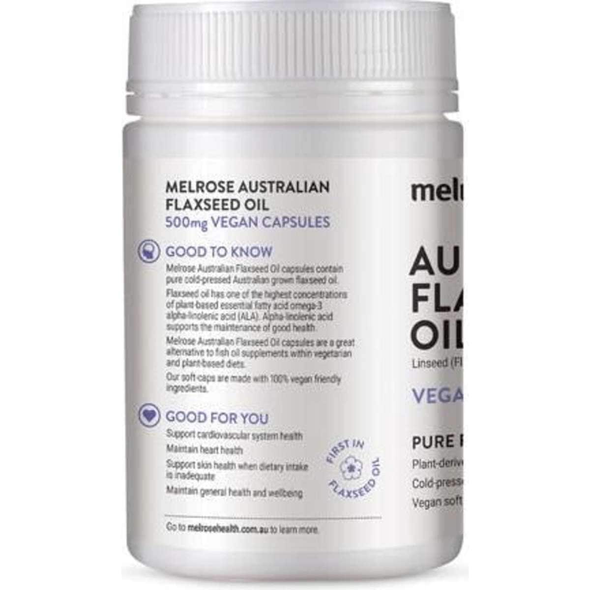 Melrose Organic Flaxseed Oil 500mg Vegan 240capsules Woolworths