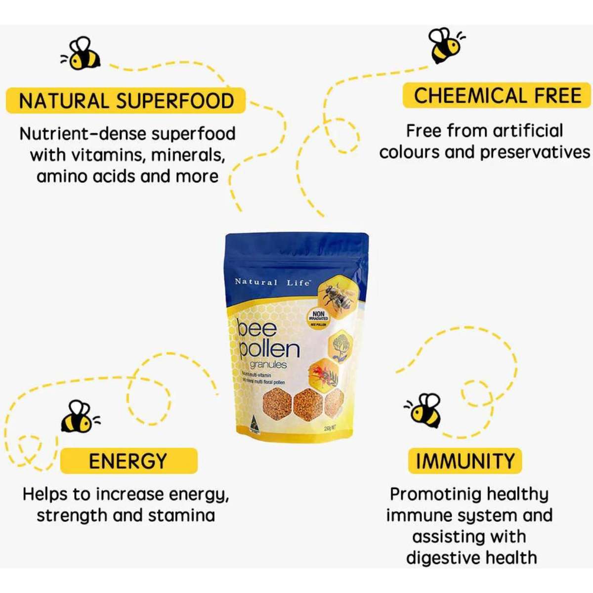 Natural Life Bee Pollen not available in WA 250g Woolworths