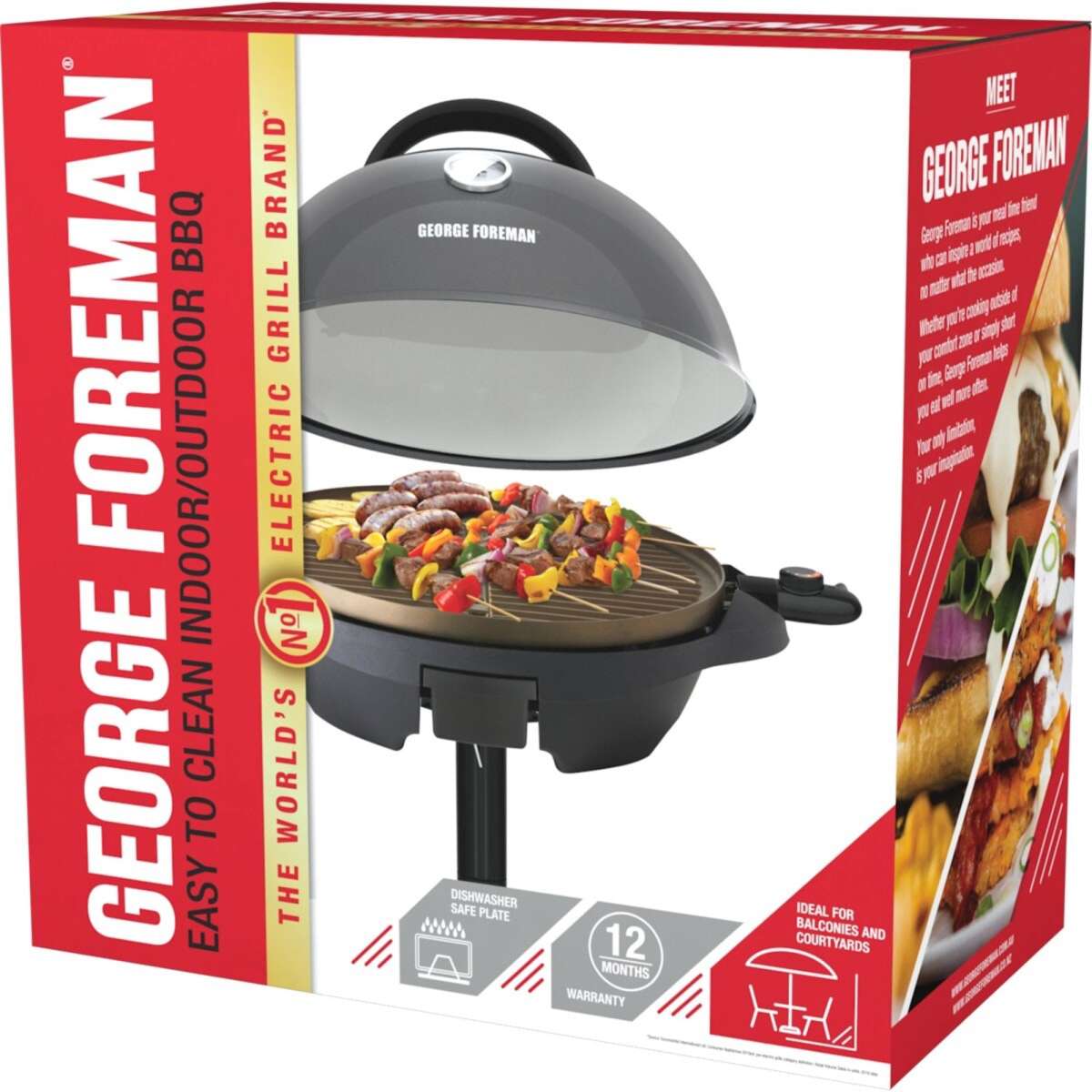 Foreman Easy to Clean Indoor/Outdoor BBQ Grill Woolworths