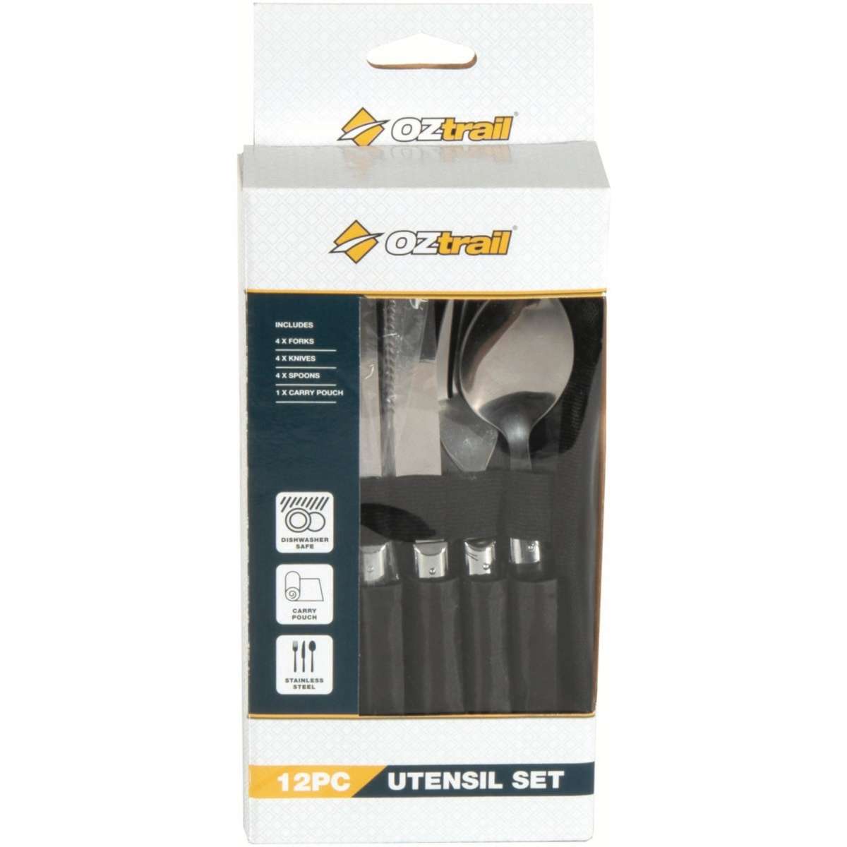 OZtrail 12 Piece Stainless Steel Utensil Set Woolworths