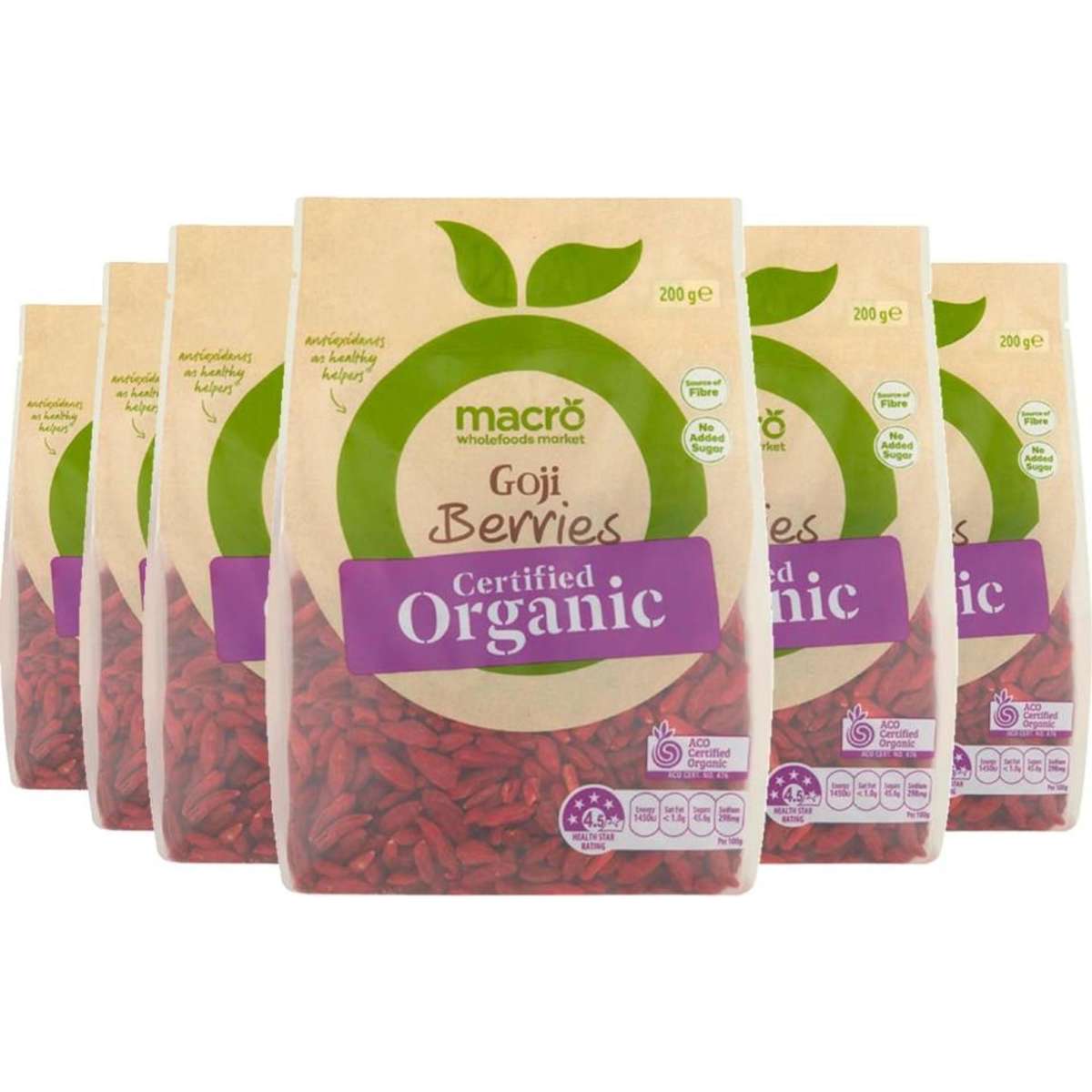 Macro Organic Goji Berries 200g 6pack Woolworths