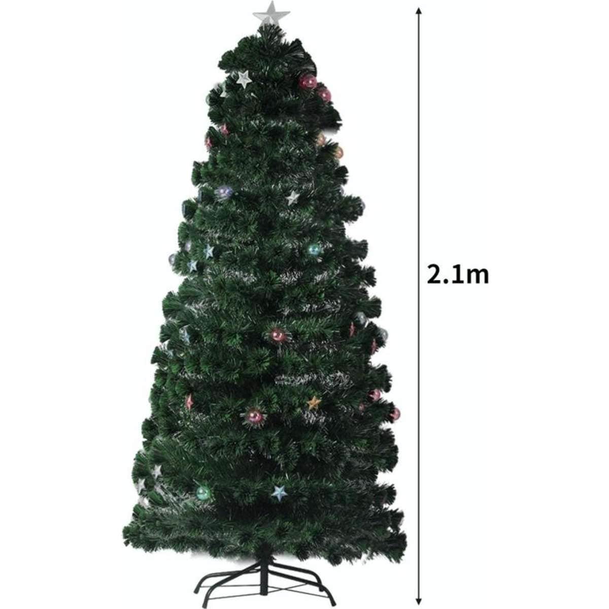 SANTACO Christmas Tree 2.1M 7Ft Xmas Decorations Fibre Optic