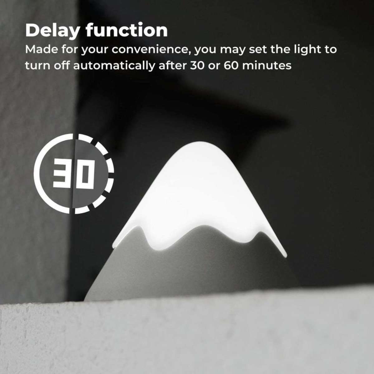 Muid Nightlight Snow Mountain LED Tap Sensor Bedside Table Portable