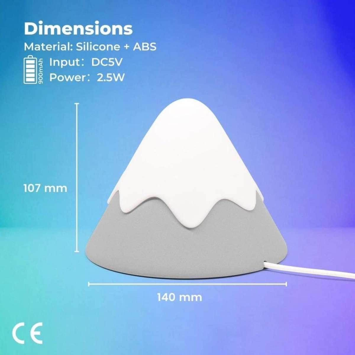 Muid Nightlight Snow Mountain LED Tap Sensor Bedside Table Portable