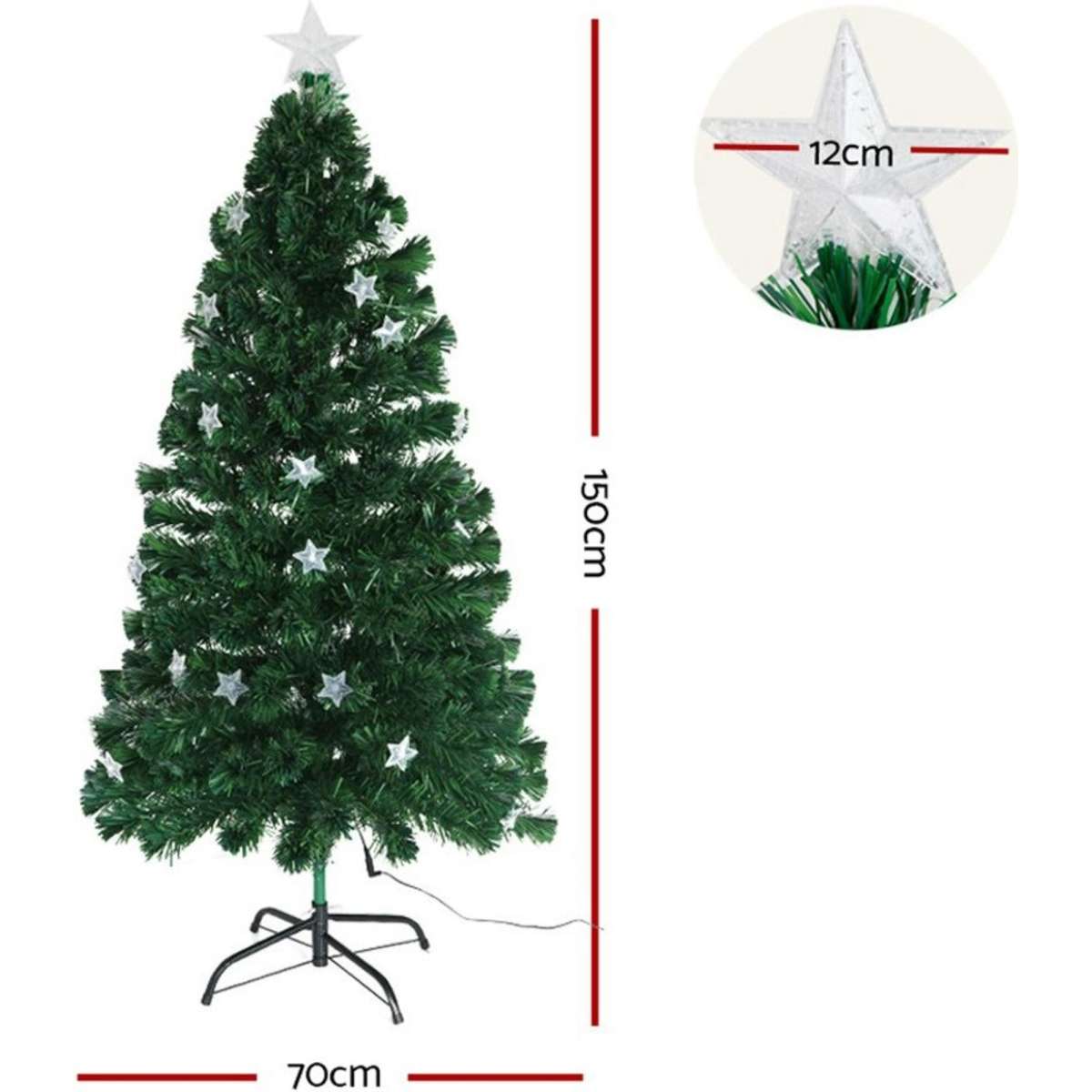 Jingle Jollys Christmas Tree 1.5M LED Xmas trees with Lights Multi