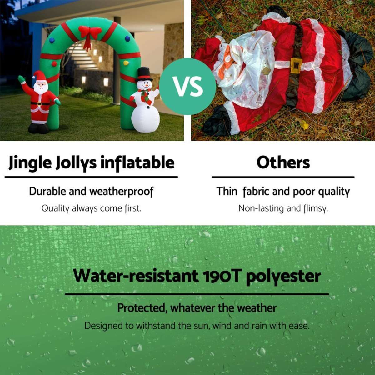 Jingle Jollys Christmas Inflatable Archwary 2.8M Illuminated