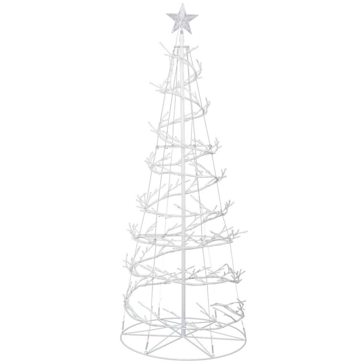 Jingle Jollys Christmas Tree 1.8M 6FT LED Xmas Cold White Lights Optic