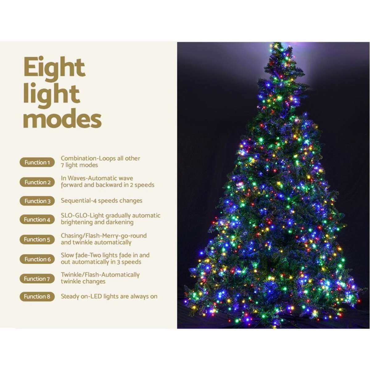 Jingle Jollys Christmas Tree 2.1M Green With 1134 LED Lights 8 Modes