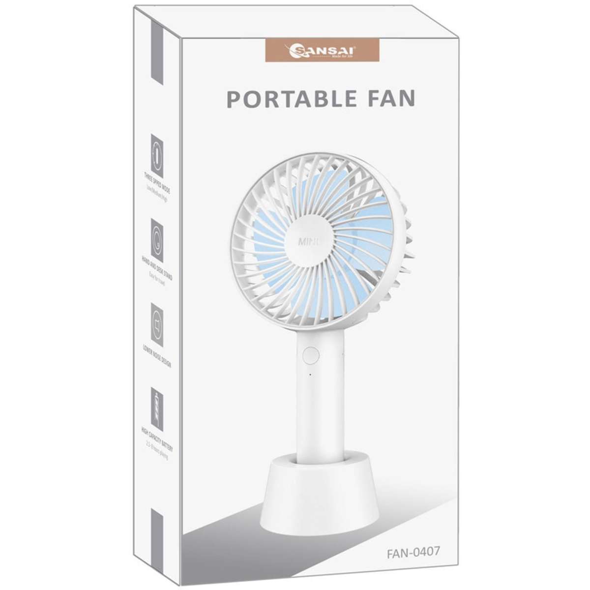 Sansai Rechargeable Handheld Fan ASSORTED COLOUR Woolworths