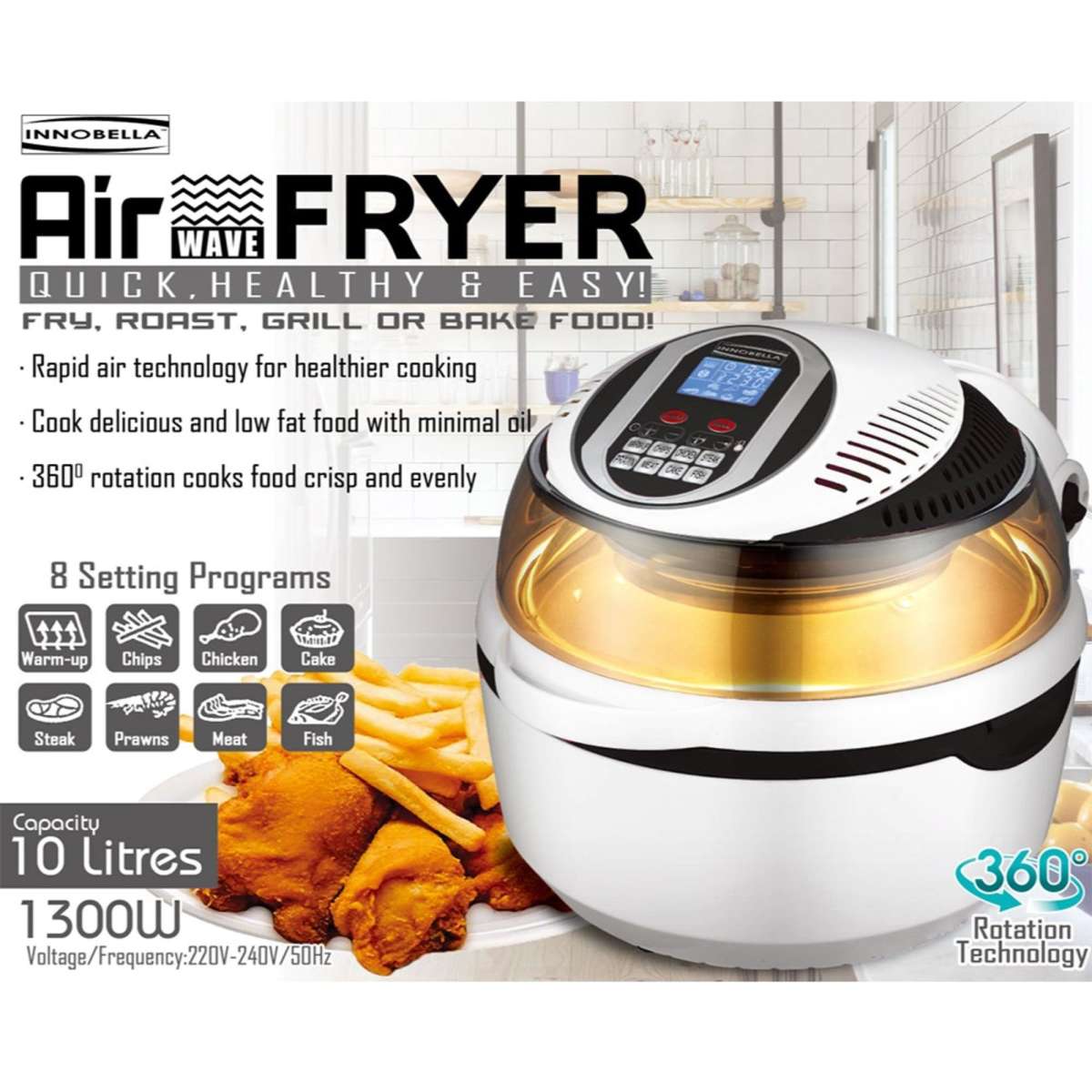 Innobella Copper Pro Air Fryer 10L Woolworths