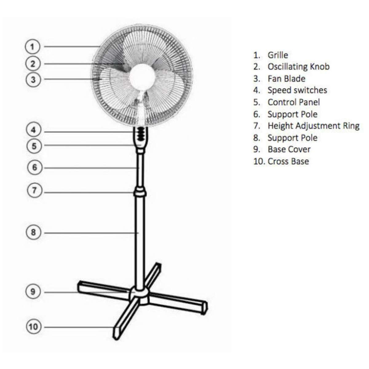 Heller Pedestal Fan Black 40cm Woolworths