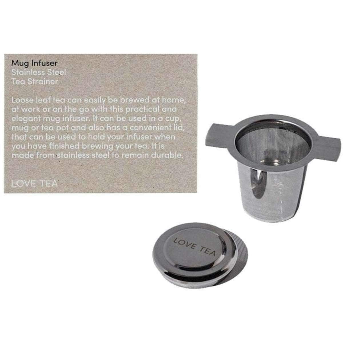 Love Tea Mug Infuser Stainless Steel Strainer Silver Woolworths