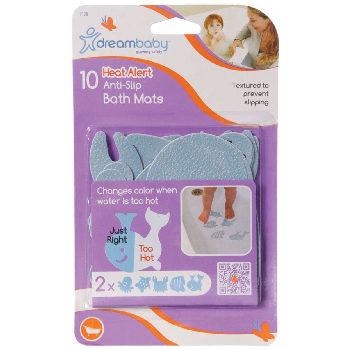 Dreambaby Watch Your Step Heat Alert AntiSlip Bath Mats 10pc Woolworths